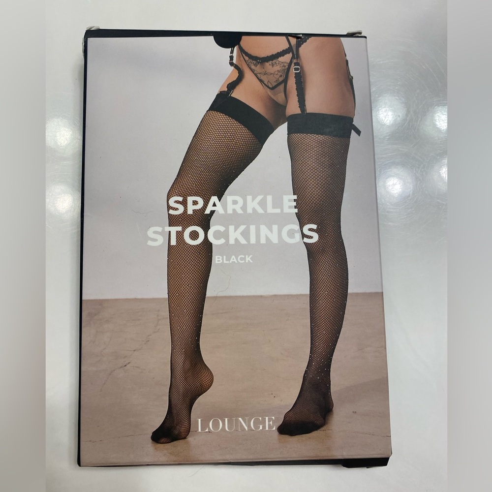 Lounge Black Sparkle Stockings
